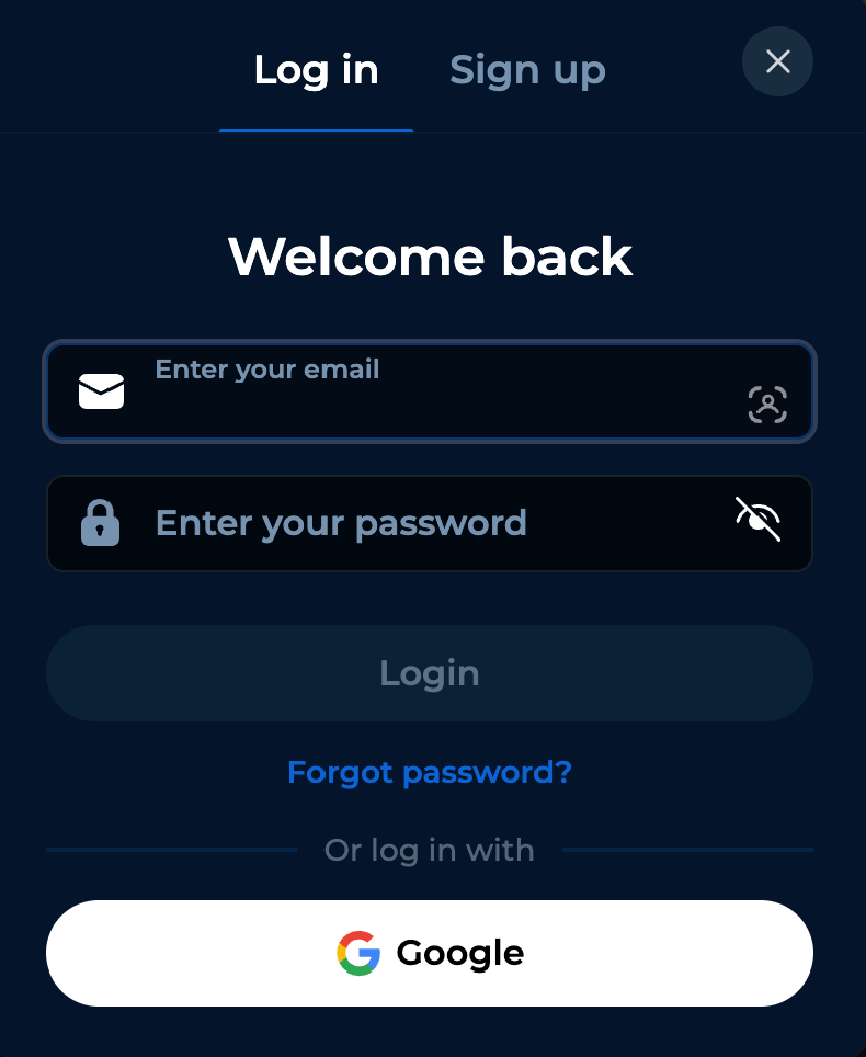 Piperspin Casino login screen